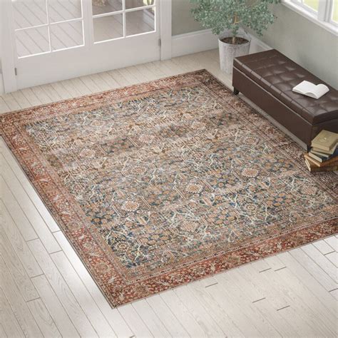 djanira persian inspired ocean/rust area rug